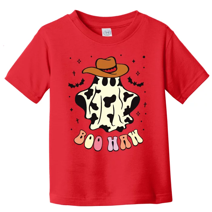 Boo Haw Ghost Western Cowboy Cowgirl Funny Halloween Spooky Toddler T-Shirt