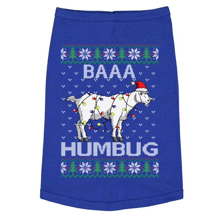 Baaa Humbug Goat Santa Hat Christmas Lights Ugly Sweater Gift Doggie Tank