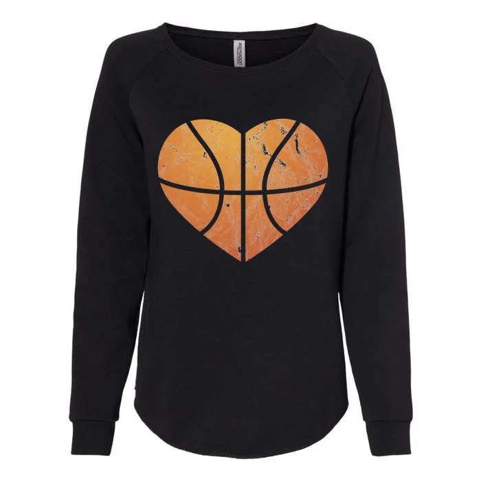 Basketball Heart Gift Player Vintage Valentine's Day Womens California Wash Sweatshirt