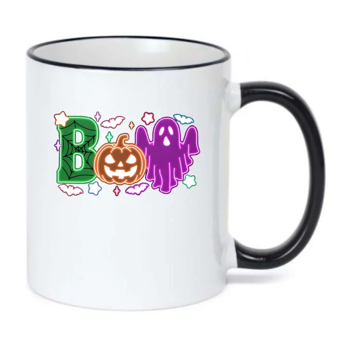 Boo Halloween Ghost Floral Black Color Changing Mug