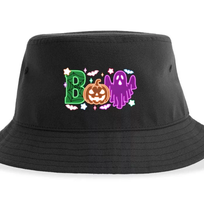 Boo Halloween Ghost Floral Sustainable Bucket Hat