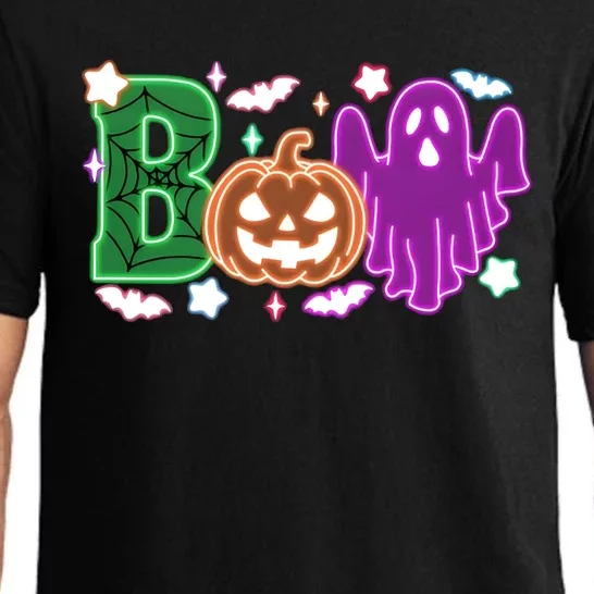 Boo Halloween Ghost Floral Pajama Set