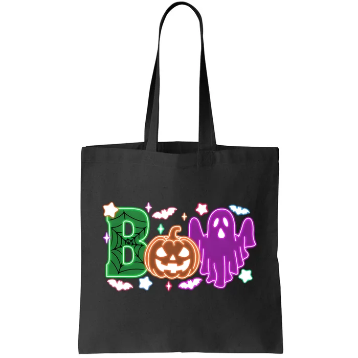 Boo Halloween Ghost Floral Tote Bag