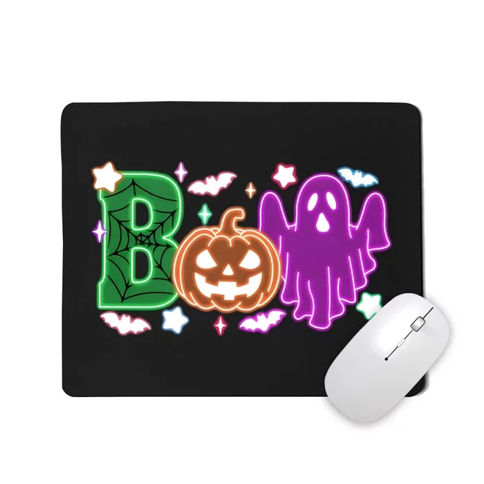 Boo Halloween Ghost Floral Mousepad