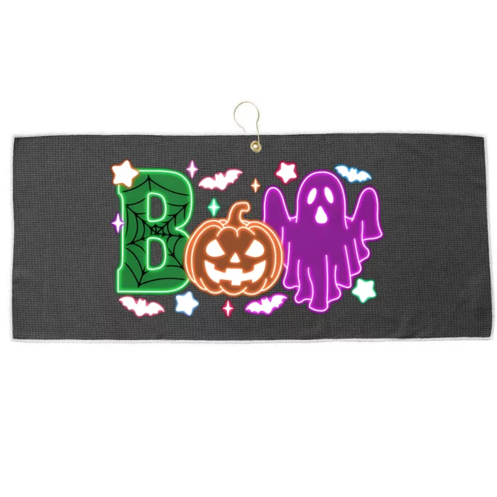 Boo Halloween Ghost Floral Large Microfiber Waffle Golf Towel