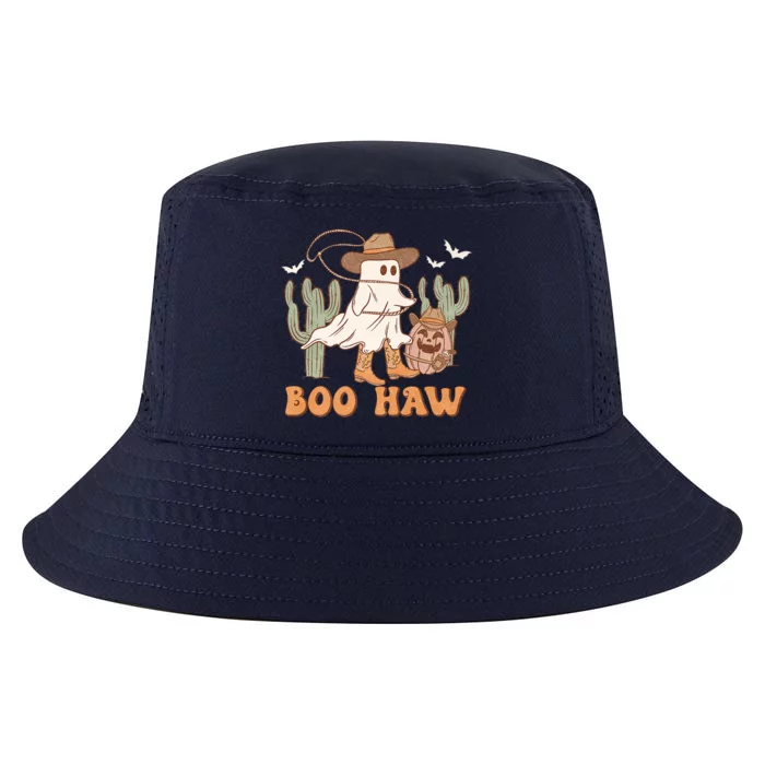 Boo Haw Ghost Western Cow Wearing Hat Halloween Spooky Gift Cool Comfort Performance Bucket Hat