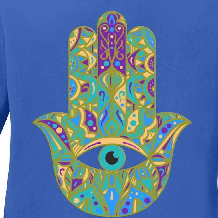 Beautiful Hamsa Hand Cute Gift Ladies Long Sleeve Shirt