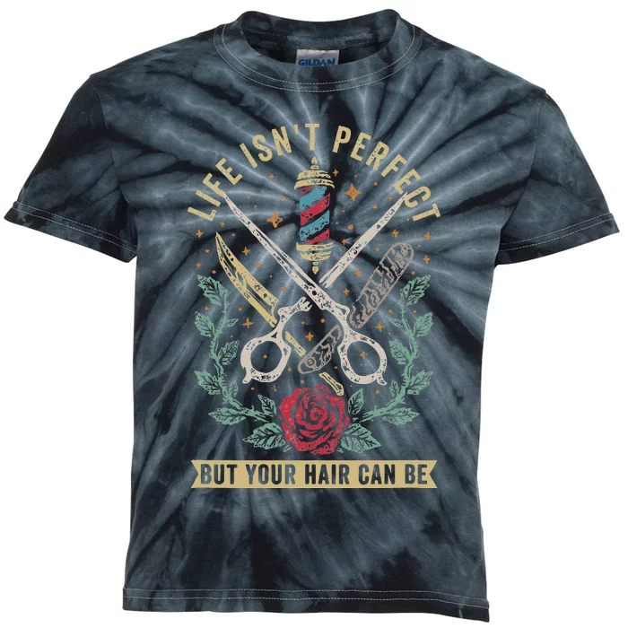 Barber Hairdresser Hairstylist Barbershop Barber Kids Tie-Dye T-Shirt