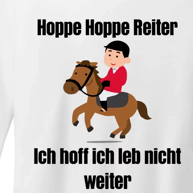 Basedment Hoppe Hoppe Reiter Ich Hoff Ich Leb Nicht Weiter Womens CVC Long Sleeve Shirt