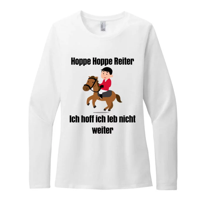 Basedment Hoppe Hoppe Reiter Ich Hoff Ich Leb Nicht Weiter Womens CVC Long Sleeve Shirt