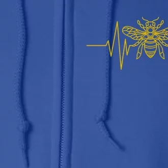 Bee Heartbeat Honey Gift Full Zip Hoodie