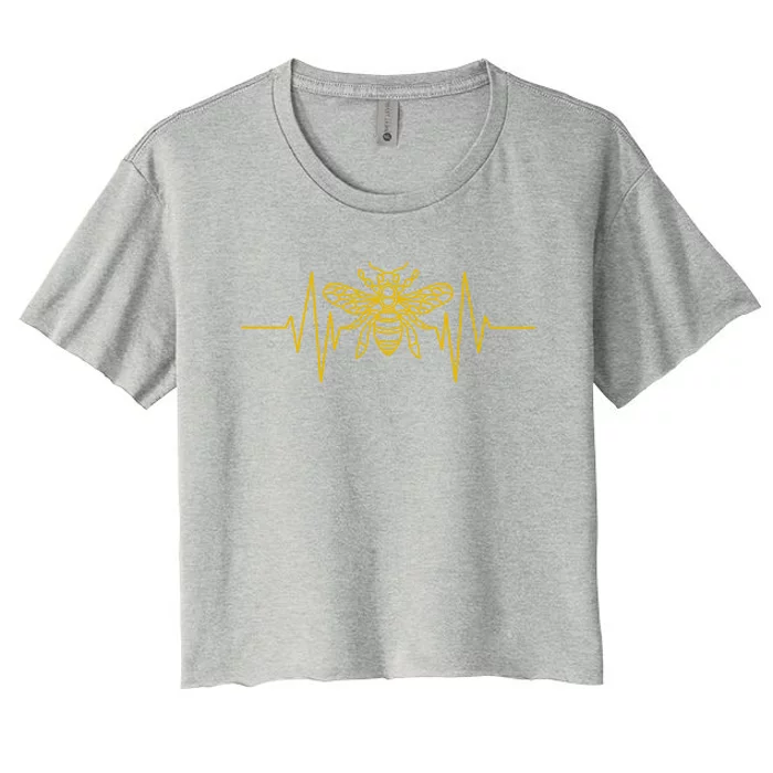 Bee Heartbeat Honey Gift Women's Crop Top Tee