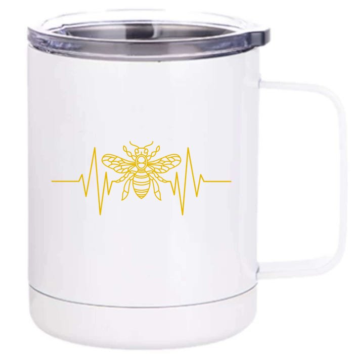 Bee Heartbeat Honey Gift Front & Back 12oz Stainless Steel Tumbler Cup