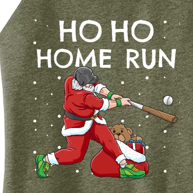 Baseball Ho Ho Home Run Funny Christmas Women’s Perfect Tri Rocker Tank