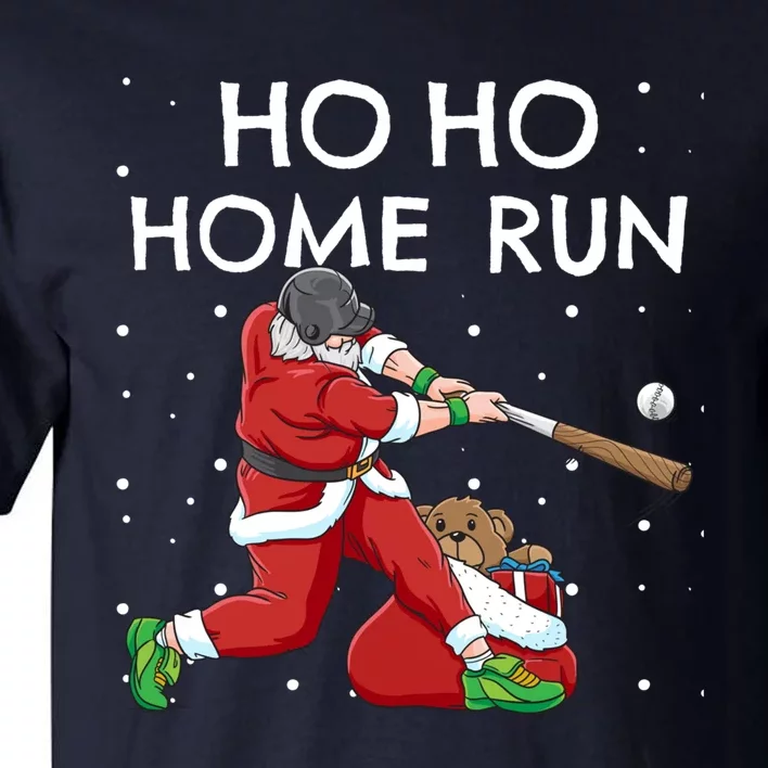 Baseball Ho Ho Home Run Funny Christmas Tall T-Shirt