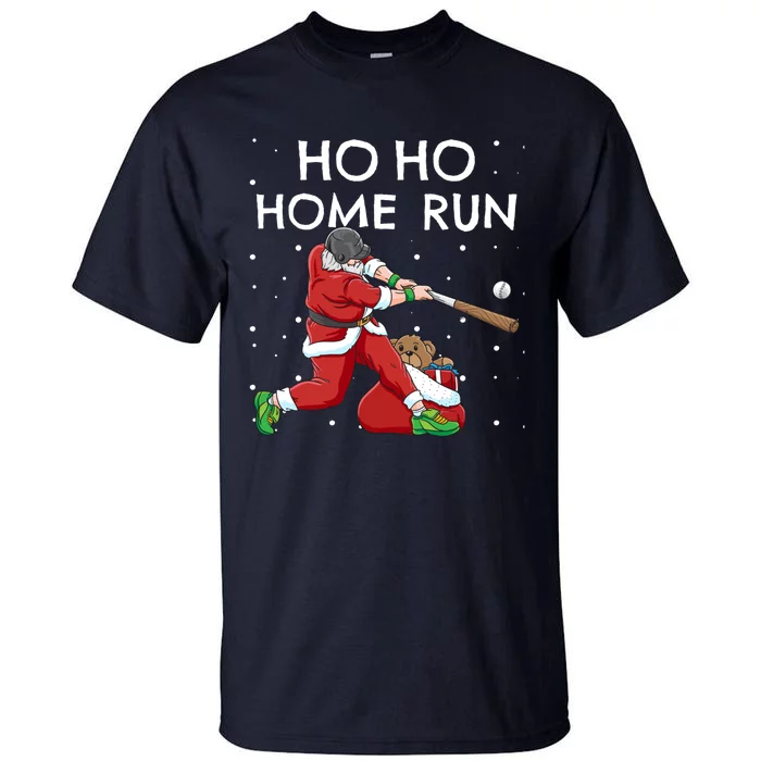 Baseball Ho Ho Home Run Funny Christmas Tall T-Shirt