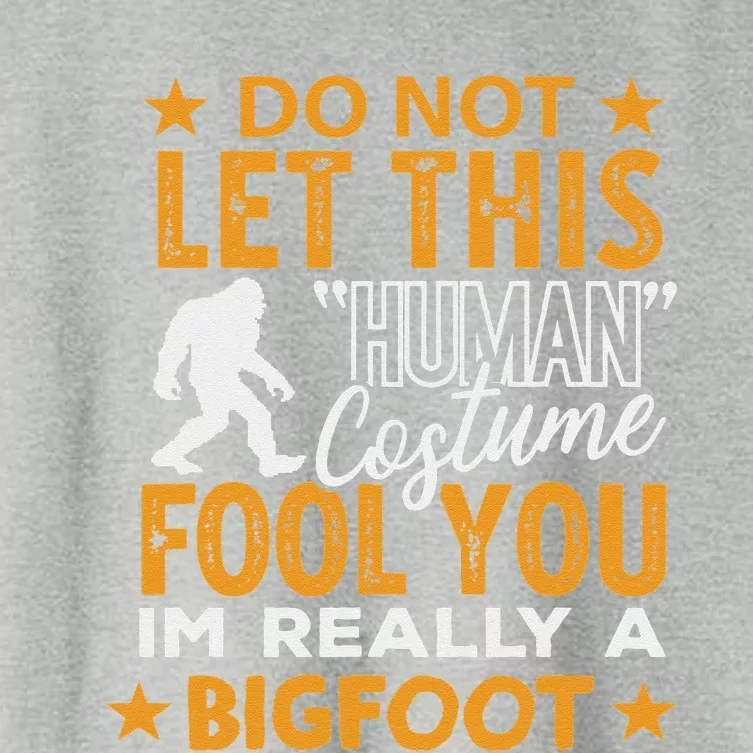 Bigfoot Halloween Human Costume Im Really Bigfoot Funny Gift Women's Crop Top Tee