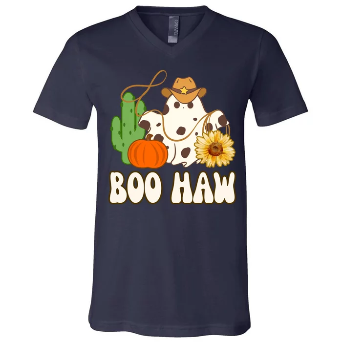 Boo Haw Halloween Country V-Neck T-Shirt