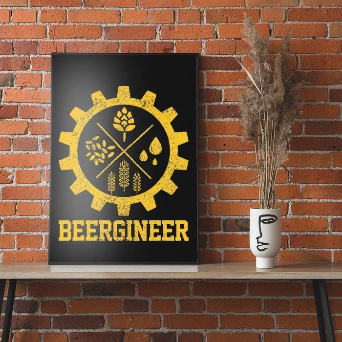 Beergineer Homebrew Home Brewing Craft Beer Brewer Gift Poster