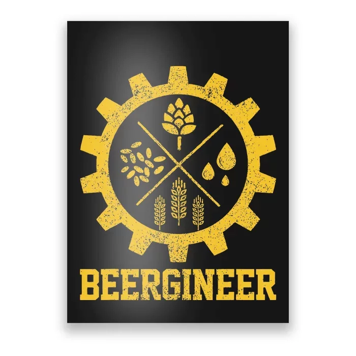 Beergineer Homebrew Home Brewing Craft Beer Brewer Gift Poster