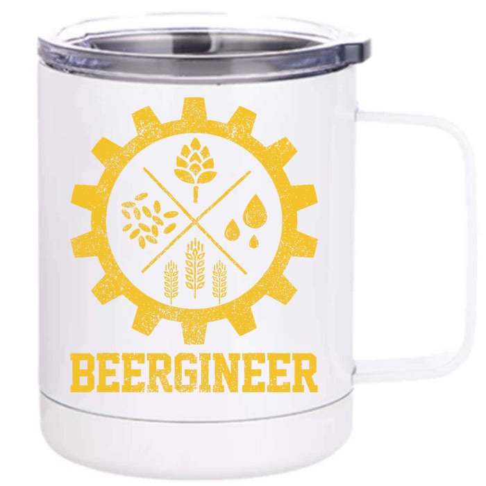 Beergineer Homebrew Home Brewing Craft Beer Brewer Gift Front & Back 12oz Stainless Steel Tumbler Cup