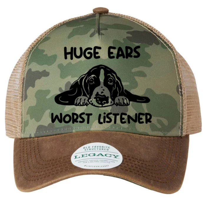 Basset Hound Huge Ears Worst Listener Legacy Tie Dye Trucker Hat