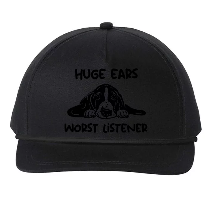 Basset Hound Huge Ears Worst Listener Snapback Five-Panel Rope Hat