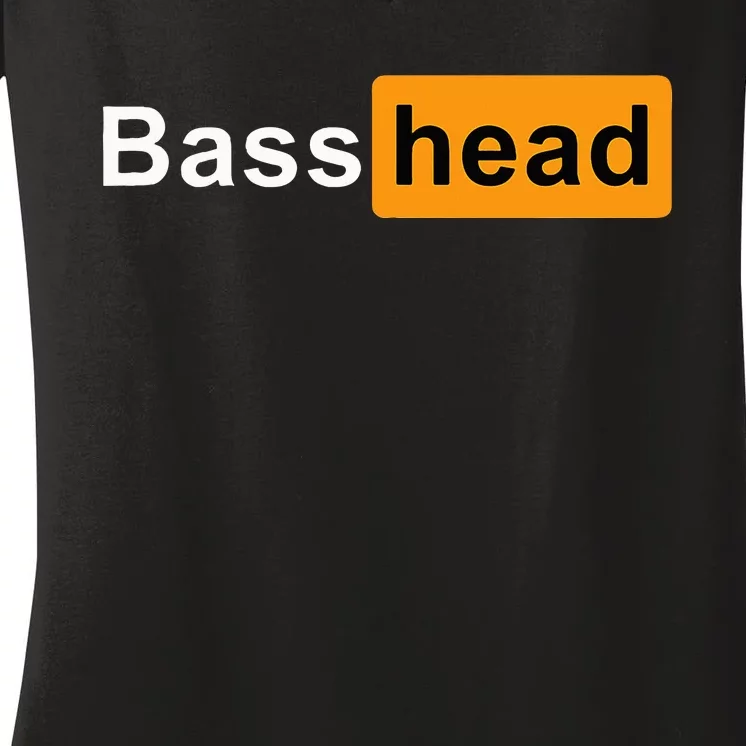 Bass Head Headbanger Edm Rave Festival Costume Dance Music Women's V-Neck T-Shirt