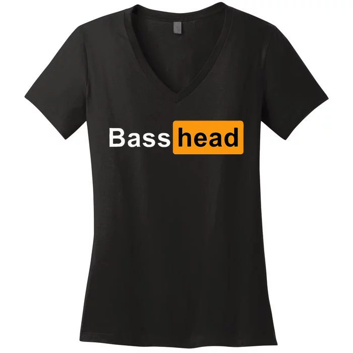 Bass Head Headbanger Edm Rave Festival Costume Dance Music Women's V-Neck T-Shirt