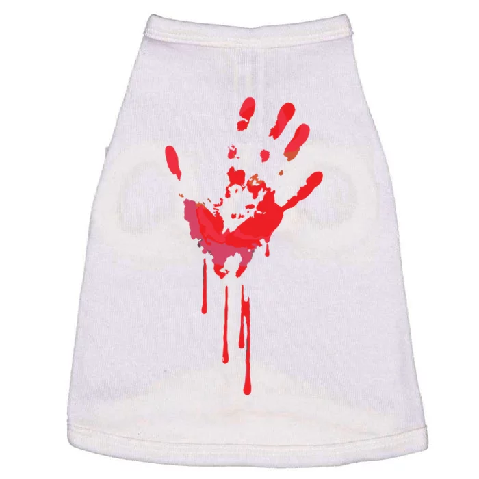 Bloody Hand Horror Blood Creepy Halloween Doggie Tank