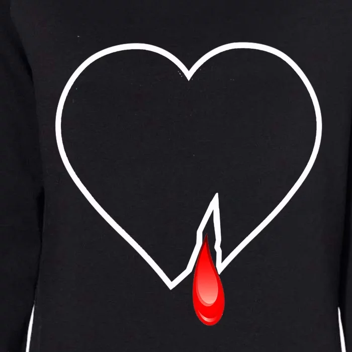 Broken Heart Heart Blood Heart Premium Womens California Wash Sweatshirt