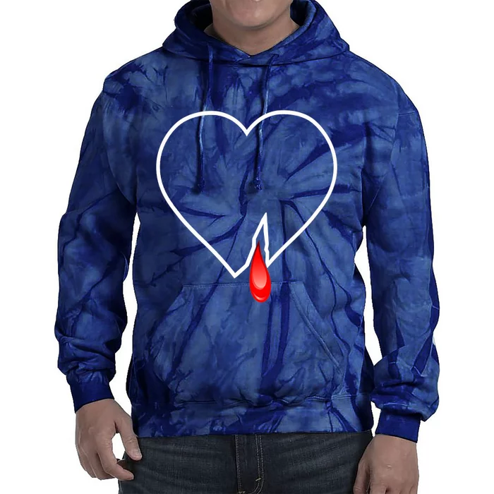 Broken Heart Heart Blood Heart Premium Tie Dye Hoodie