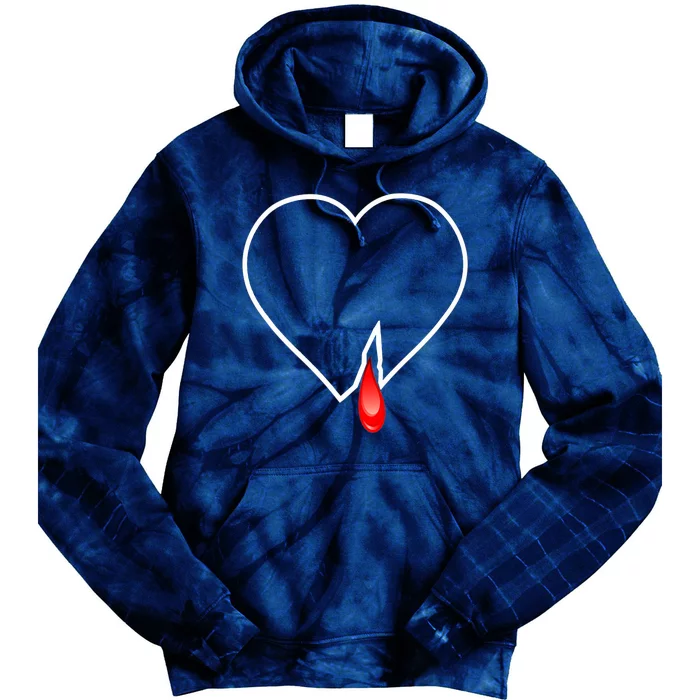 Broken Heart Heart Blood Heart Premium Tie Dye Hoodie