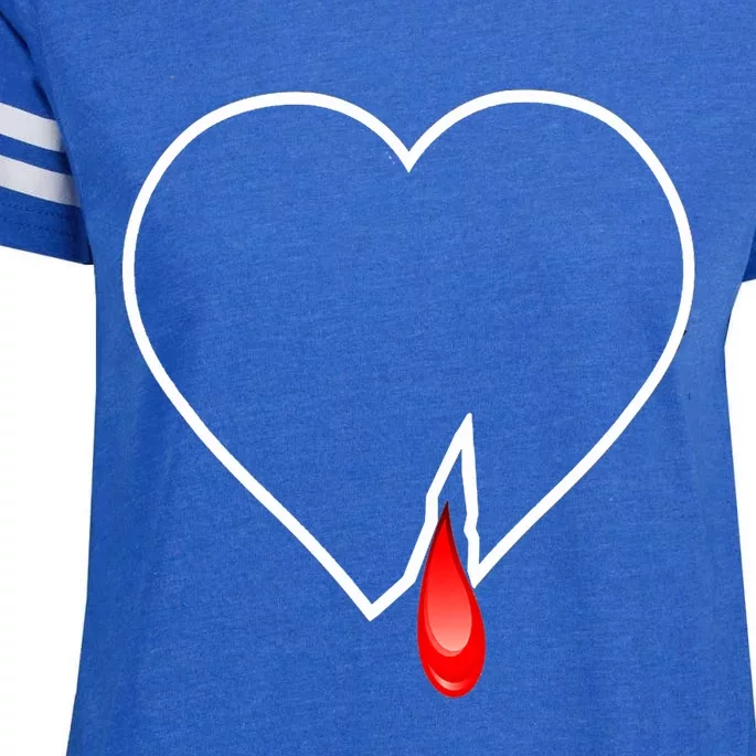 Broken Heart Heart Blood Heart Premium Enza Ladies Jersey Football T-Shirt