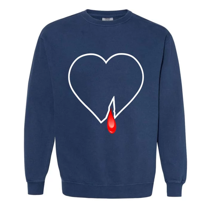 Broken Heart Heart Blood Heart Premium Garment-Dyed Sweatshirt