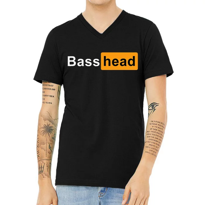 Bass Head Headbanger EDM Rave Festival Costume Dance Music V-Neck T-Shirt