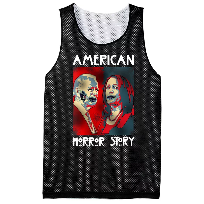 Biden Harris Horror American Zombie Story Halloween Mesh Reversible Basketball Jersey Tank