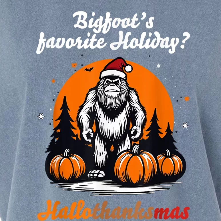 Bigfoots Hallothanksmas Holiday Pumpkin Field Christmas Hat Garment-Dyed Women's Muscle Tee