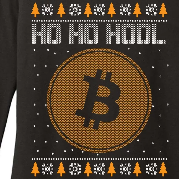 Bitcoin Ho Ho Hodl Crypto Ugly Christmas Womens CVC Long Sleeve Shirt