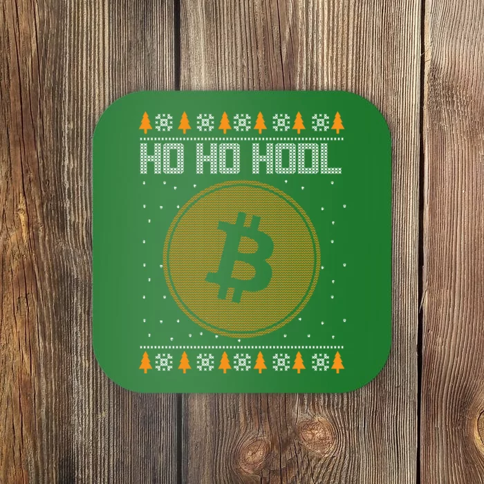 Bitcoin Ho Ho Hodl Crypto Ugly Christmas Coaster