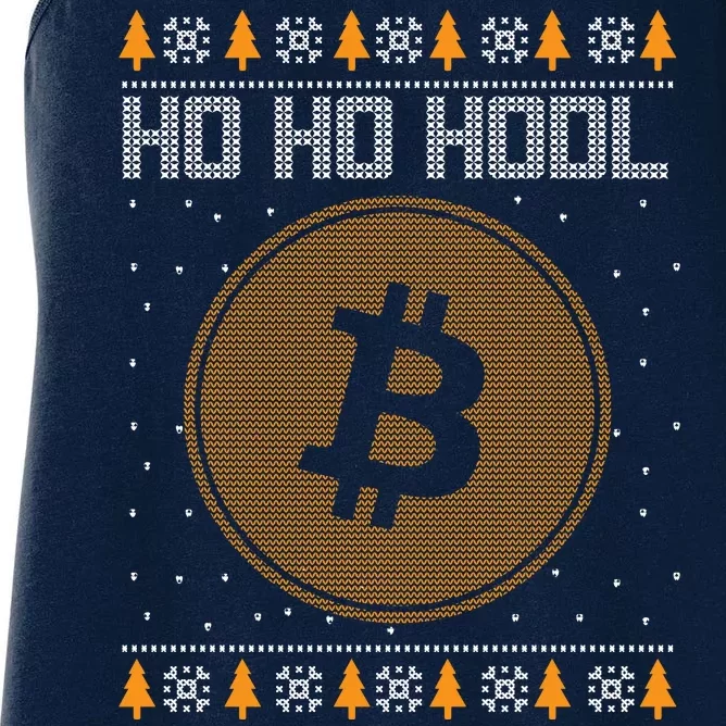 Bitcoin Ho Ho Hodl Crypto Ugly Christmas Women's Racerback Tank