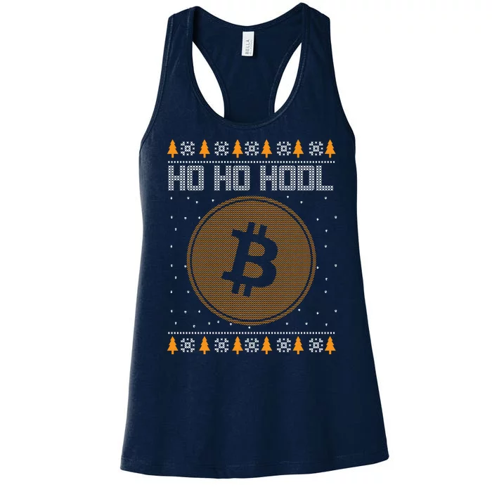 Bitcoin Ho Ho Hodl Crypto Ugly Christmas Women's Racerback Tank