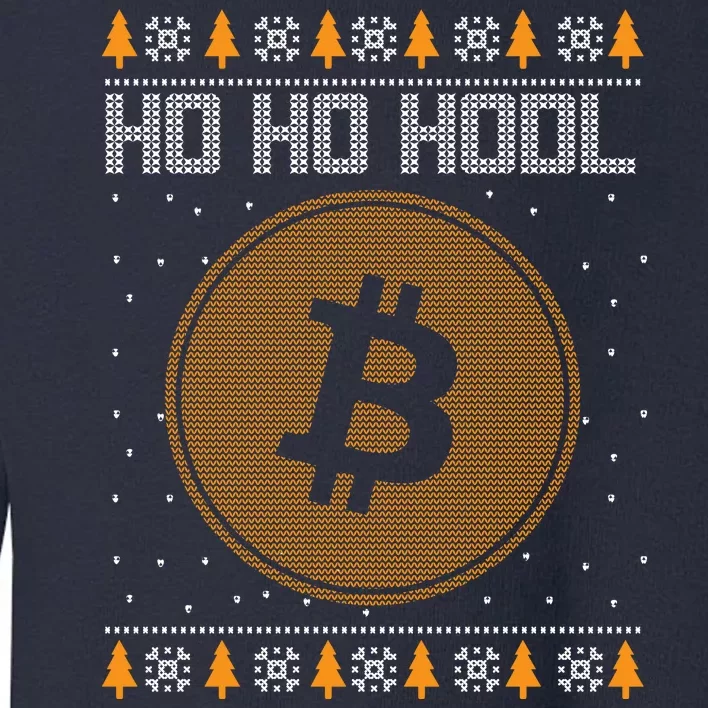 Bitcoin Ho Ho Hodl Crypto Ugly Christmas Toddler Sweatshirt