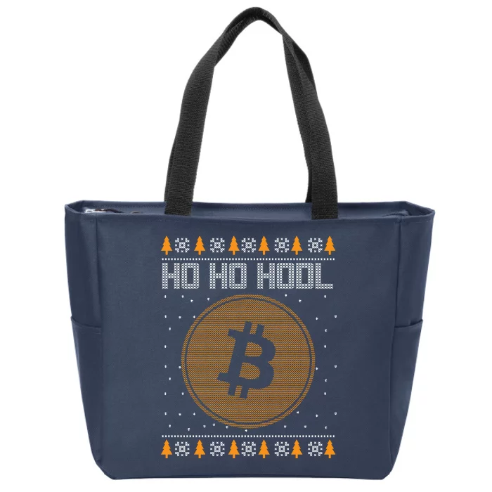 Bitcoin Ho Ho Hodl Crypto Ugly Christmas Zip Tote Bag