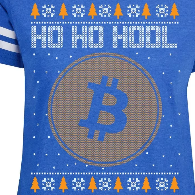 Bitcoin Ho Ho Hodl Crypto Ugly Christmas Enza Ladies Jersey Football T-Shirt