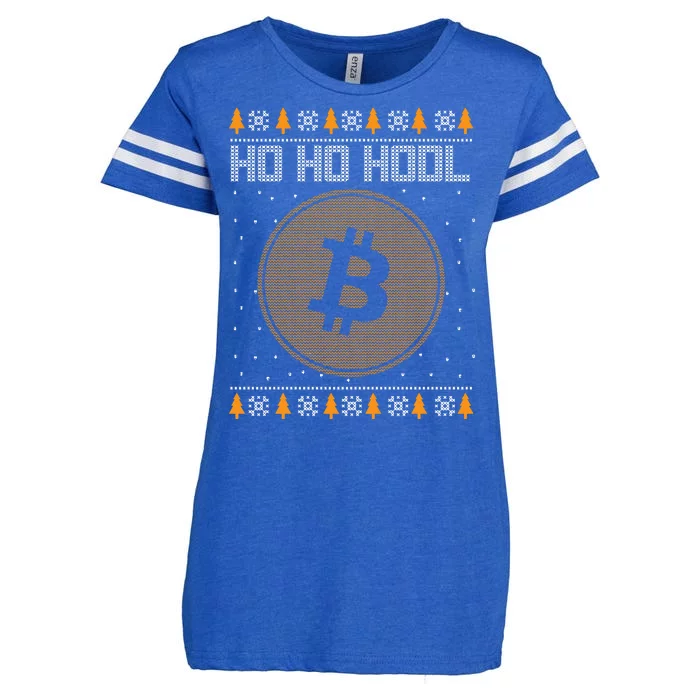 Bitcoin Ho Ho Hodl Crypto Ugly Christmas Enza Ladies Jersey Football T-Shirt