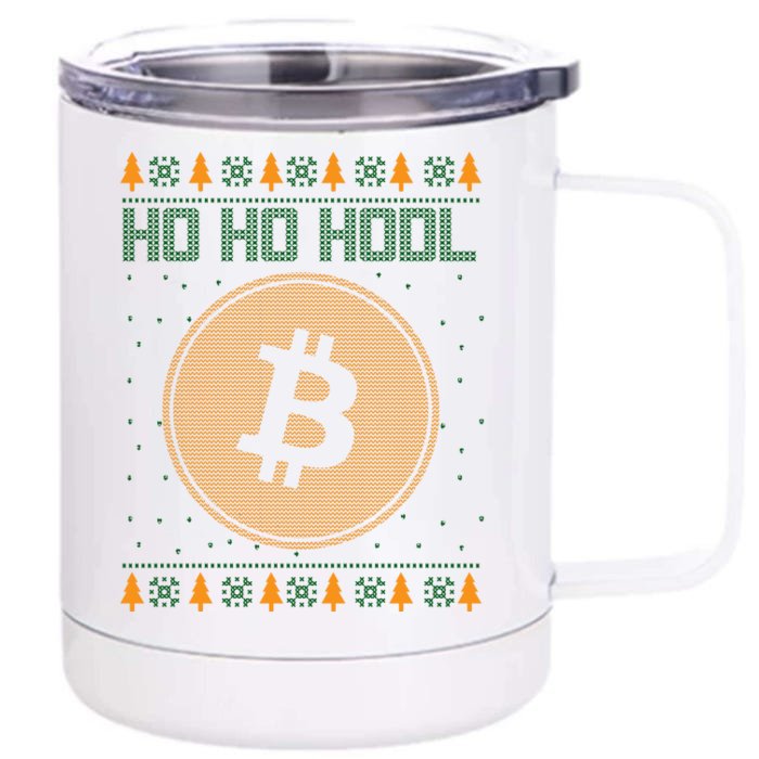 Bitcoin Ho Ho Hodl Crypto Ugly Christmas Front & Back 12oz Stainless Steel Tumbler Cup