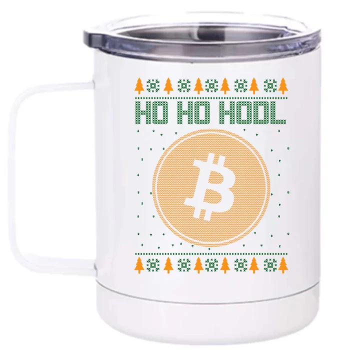 Bitcoin Ho Ho Hodl Crypto Ugly Christmas Front & Back 12oz Stainless Steel Tumbler Cup