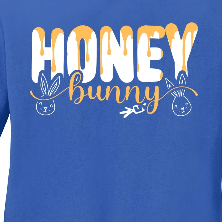 Bunny Honey Happy Easter Rabbit Egg Hunter Spring Religion Meaningful Gift Ladies Long Sleeve Shirt