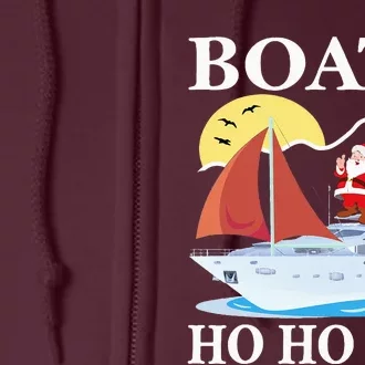 Boats & Ho Ho Hos Christmas Pajama Funny Humor Xmas Boating Full Zip Hoodie